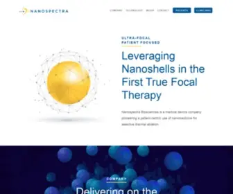 Nanospectra.com(Leveraging Nanoshells in the First True Focal Therapy) Screenshot