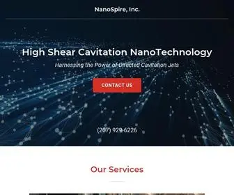 Nanospire.com(NanoSpire specializes in high shear cavitation nanotechnology. NanoSpire's business model) Screenshot