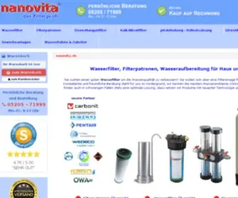 Nanovita.de(Wasserfilter kaufen bei nanovita) Screenshot