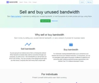 Nanowire.com(Sell & Buy Unused Bandwidth) Screenshot