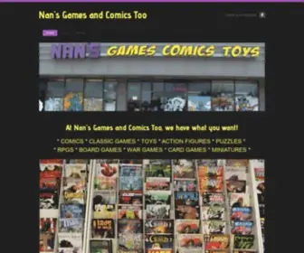 Nansgames.com(Nan's Games and Comics Too) Screenshot