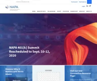 Napa-NET.org(The National Association of Plan Advisors) Screenshot