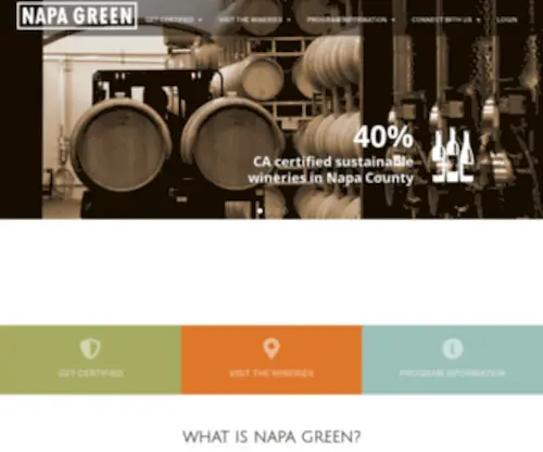 Napagreen.org(Napa Valley Vintners Napa Green Certification Programs) Screenshot