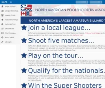 Napaleagues.com(North American Poolshooters Association) Screenshot