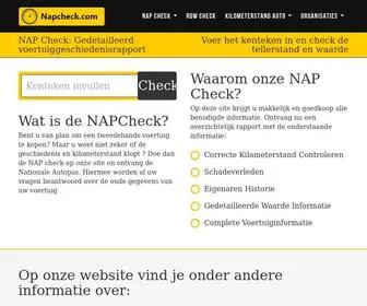 Napcheck.com(Kilometerstand controleren met Nationale Autopas in de RDW database) Screenshot