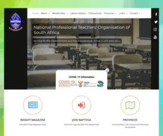 Naptosa.co.za(National Professional Teachers' Organisation of South Africa) Screenshot