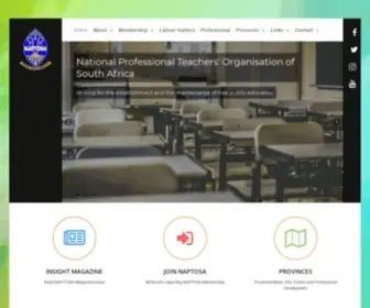 Naptosa.org.za(National Professional Teachers' Organisation of South Africa) Screenshot