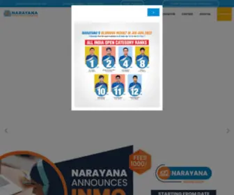 Narayanacoachingcenters.in(Best Coaching Center for IIT) Screenshot