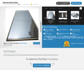 Narendrametalindia.com(Stainless Steel Sheet and Stainless Steel Bar Wholesale Trader) Screenshot