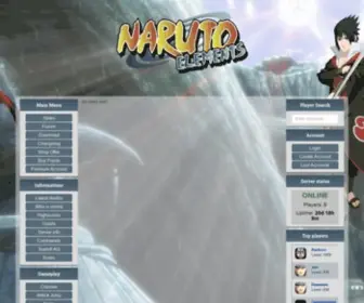 Naruto-Elements.net(Main website for mmorpg game taking place in Naruto universe. Game) Screenshot