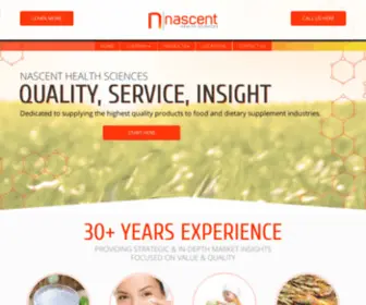 Nascent-Health.com(Ingredient Solutions for Food & Nutrition Industries) Screenshot