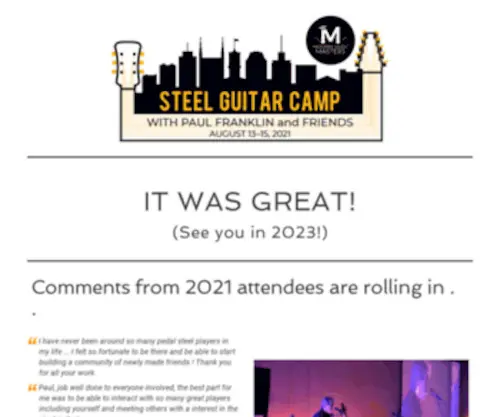 Nashvillesteelguitarcamp.com(Learn From The Legends) Screenshot