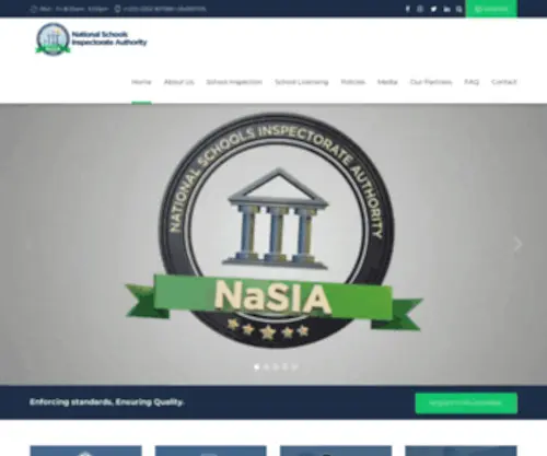 Nasia.gov.gh(Enforcing standards) Screenshot
