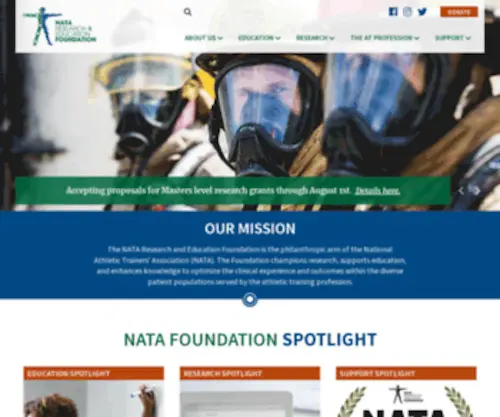 Natafoundation.org(Supporting and Advancing the Athletic Training Profession through Research and Education) Screenshot