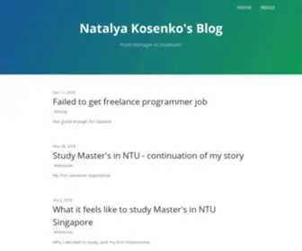Natalyakosenko.com(Natalya Kosenko’s Blog) Screenshot