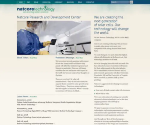 Natcoresolar.com(Natcore Technology) Screenshot