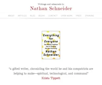 Nathanschneider.info(Writings and rehearsals by Nathan Schneider) Screenshot