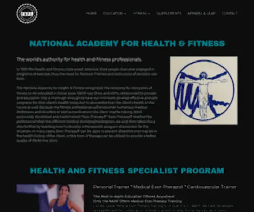 Nationalacademyhealth.com(Informational page about the National Academy for Health and Fitness (NAHF)) Screenshot