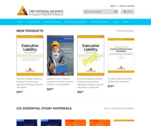 Nationalalliancebooks.com(The National Alliance for Insurance Education &amp; Research Bookstore) Screenshot
