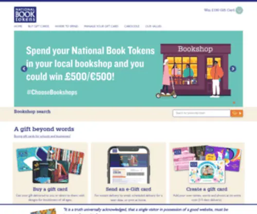 Nationalbooktokens.com(Gift cards for book lovers) Screenshot
