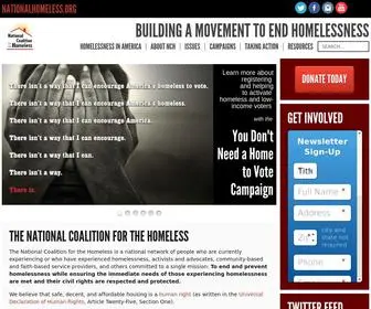 Nationalhomeless.org(National Coalition for the Homeless The National Coalition for the Homeless) Screenshot