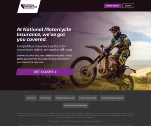 Nationalmotorcyclequotes.com.au(National Motorcycle Insurance Quotes) Screenshot