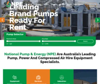 Nationalpump.com.au(Pump, Generator & Compressor Hire) Screenshot