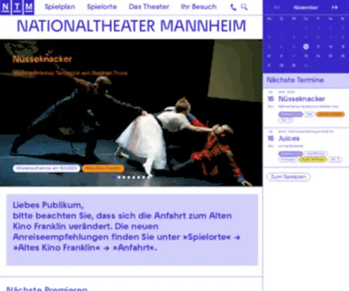 Nationaltheater.de(Nationaltheater Mannheim) Screenshot