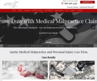 Nationaltriallaw.com(Medical Malpractice Lawyers in Austin) Screenshot