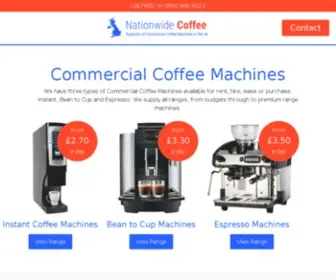 Nationwidecoffee.co.uk(UK's #1 Commercial Coffee Machines Supplier) Screenshot