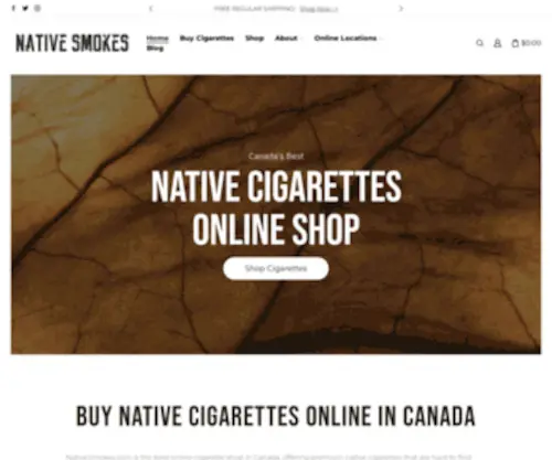 Nativecigarettes.com(Buy Native Cigarettes on Canada's best Online Smokes Shop) Screenshot