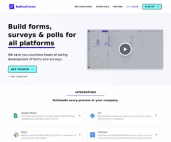 Nativeforms.com(Build forms) Screenshot