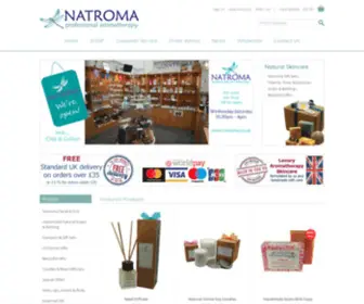 Natroma.co.uk(Handmade Goats Milk Soaps Aromatherapy Skincare & Natural Cosmetics) Screenshot