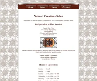 Naturalcreationssalon.com(Natural Creations Salon Elizabethtown Pennsylvania PA) Screenshot