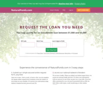 Naturalfunds.com(Assists US customers to find fast loans. After being approved by one of our affiliated lenders) Screenshot