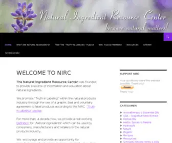 Naturalingredient.org(Natural Ingredient Resource Center) Screenshot