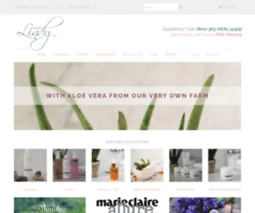 Naturallylindy.com(The aloe vera skin care that your skin) Screenshot