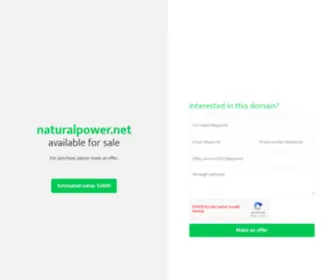 Naturalpower.net(Sales Inquery) Screenshot