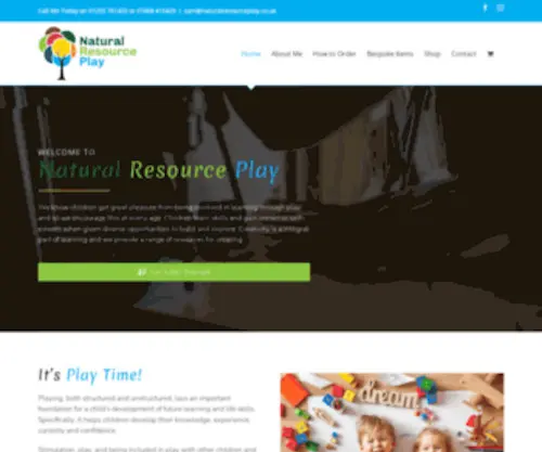Naturalresourceplay.co.uk(Hand crafted educational playtime) Screenshot