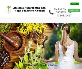 Naturopathyandyogacouncil.com(All India Naturopathy and Yoga Education Council) Screenshot