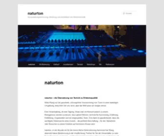 Naturton.de(Veranstaltungsbetreuung, Beratung und Installation von Medientechnik) Screenshot