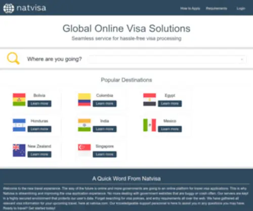 Natvisa.com(Apply for your online visa) Screenshot
