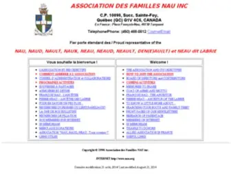 Nau.org(ASSOCIATION DES FAMILLES NAU INC) Screenshot