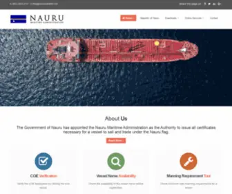 Naurumaritime.com(Nauru Maritime Administration) Screenshot