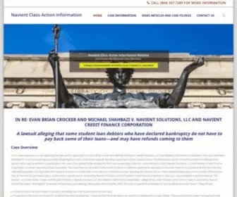 Navientclassaction.com(Information about Pending Class Action Lawsuits Against Navient Solutions) Screenshot