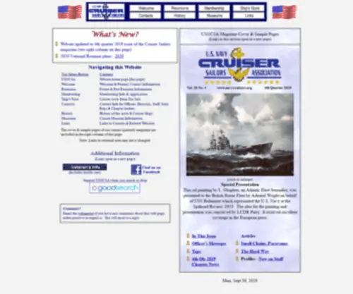 Navycruisers.org(USNCSA Main Page) Screenshot