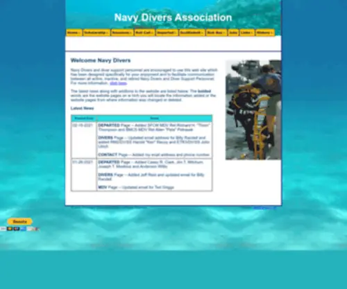 Navydivers.net(Navy Divers Association) Screenshot