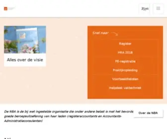 Nba.nl(De Koninklijke Nederlandse Beroepsorganisatie van Accountants) Screenshot