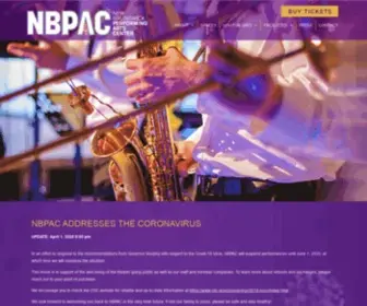 Nbpac.org(New Brunswick Performing Arts Center) Screenshot