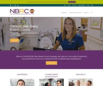 NBRC.org(The National Board for Respiratory Care) Screenshot